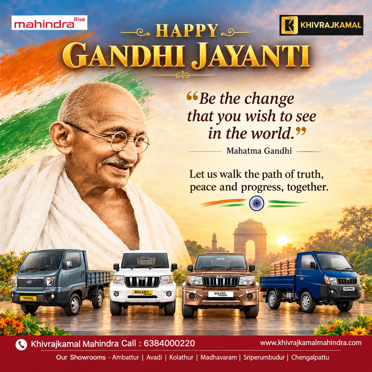 Mahindra Kamalmahindra Gandhi Jayanthi Wishes - Oct'26